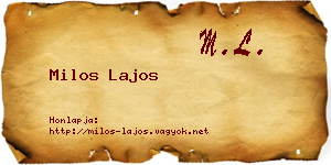 Milos Lajos névjegykártya